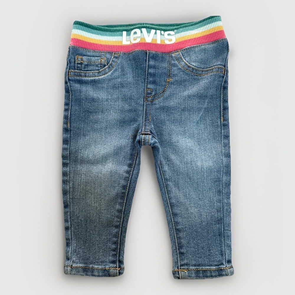 Levi's Skinny Jeans Infant Rainbow‎ Waist Pull-On Medium Wash Size 3 Months
